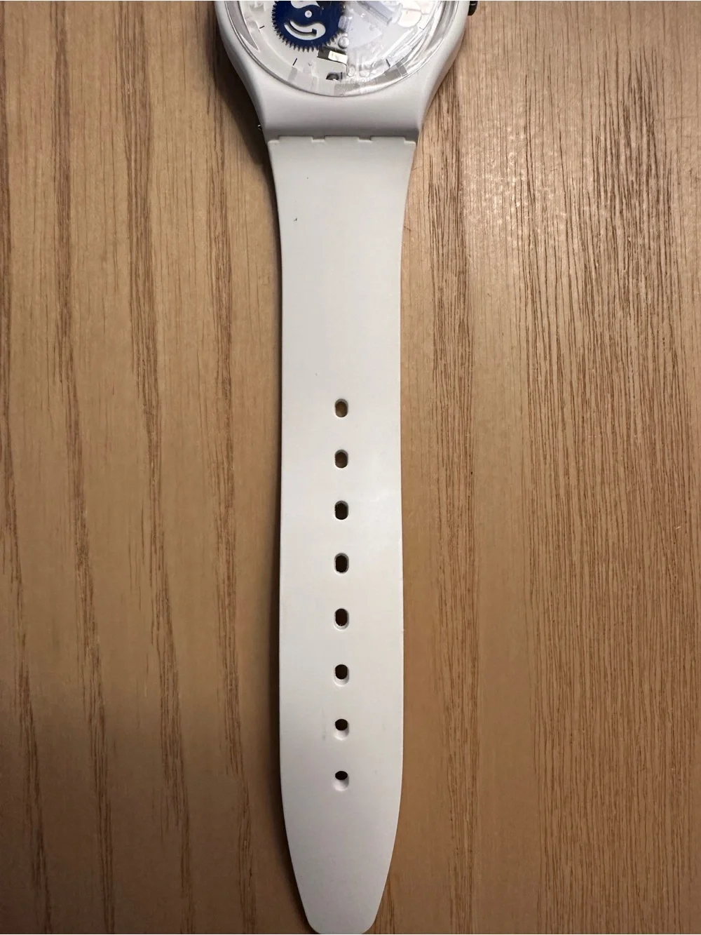 Swatch Time To Blue Small White Watch EUC